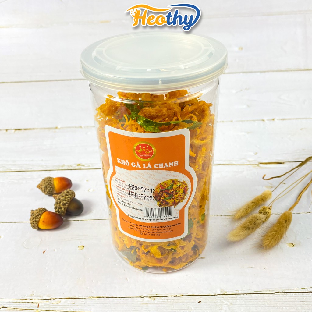 Khô gà lá chanh hàng sạch 130g - 220g Heothy food, đồ ăn vặt Việt Nam chất lượng cao