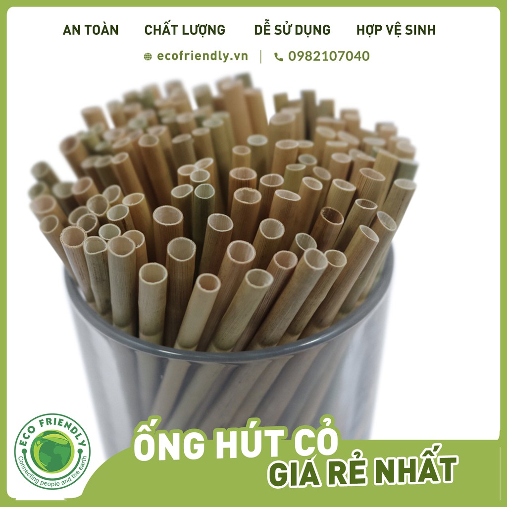 [Tặng không bán] Ống hút cỏ bàng (Grass straws) Túi 5 ống dài 11 cm - Hàng xuất khẩu đi Mỹ - Dùng được cho tất cả các