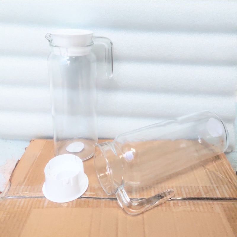 Bình thủy tinh miệng rót 1.1L họa tiết Hoa