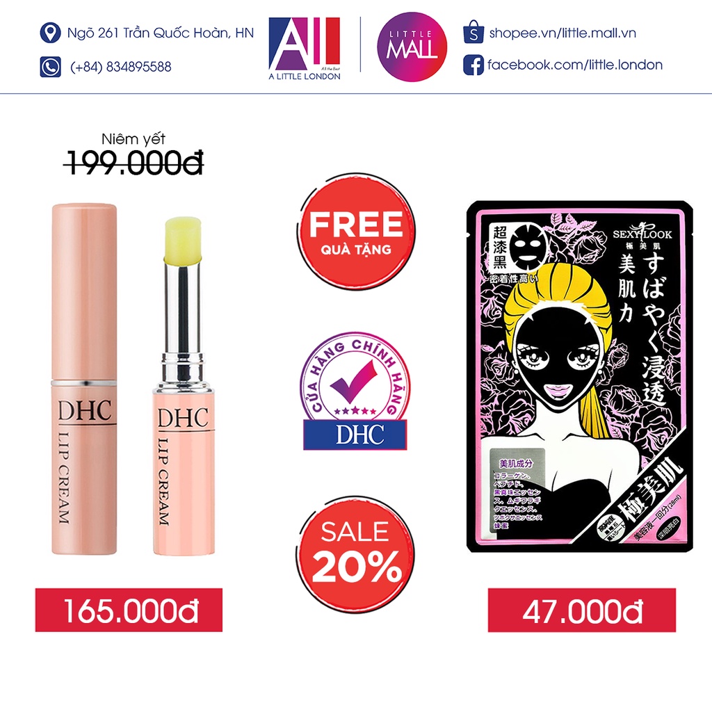 Son dưỡng DHC lip cream 1,5g TẶNG mặt nạ Sexylook (Nhập khẩu)