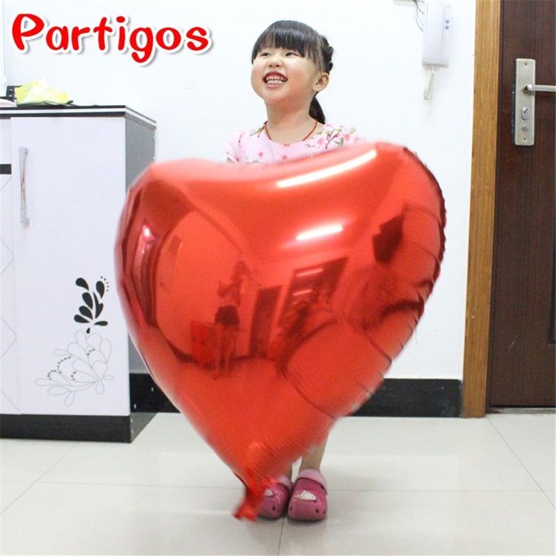 Bong Bóng Hình Trái Tim Màu Đỏ 36 / 18 Inch Dùng Trang Trí Tiệc Cưới / Ngày Lễ Tình Nhân