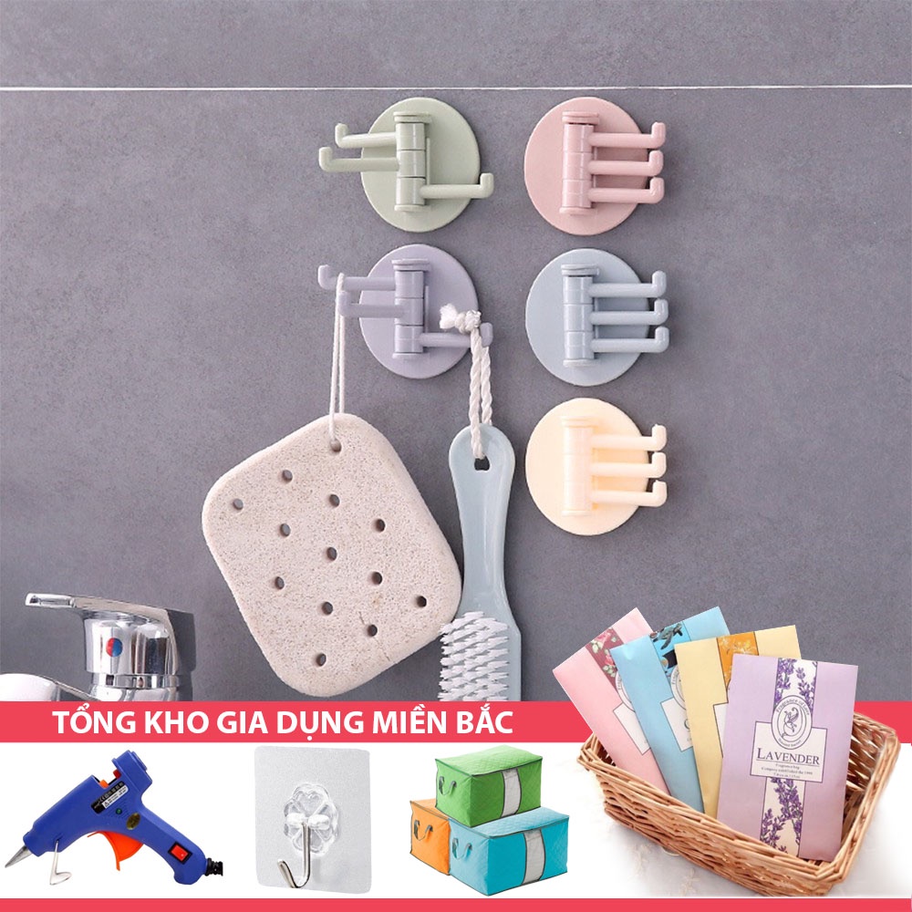 [Tổng Kho Sỉ] Móc Treo Đồ TRÒN 3 MÓC Decor G8 - Móc Trang Trí Treo Gắn Tường