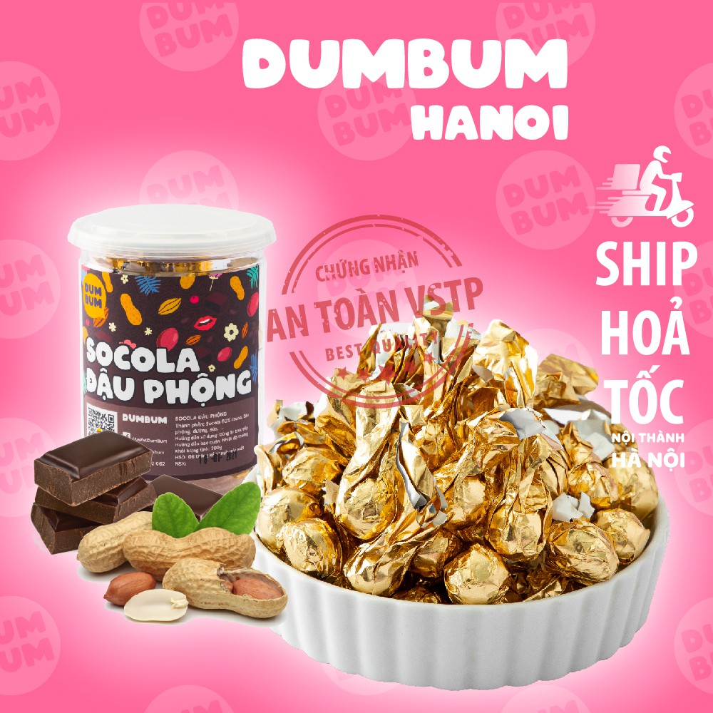 Socola đậu phộng, socola valentine DumBum 200g đồ ăn vặt Hà Nội