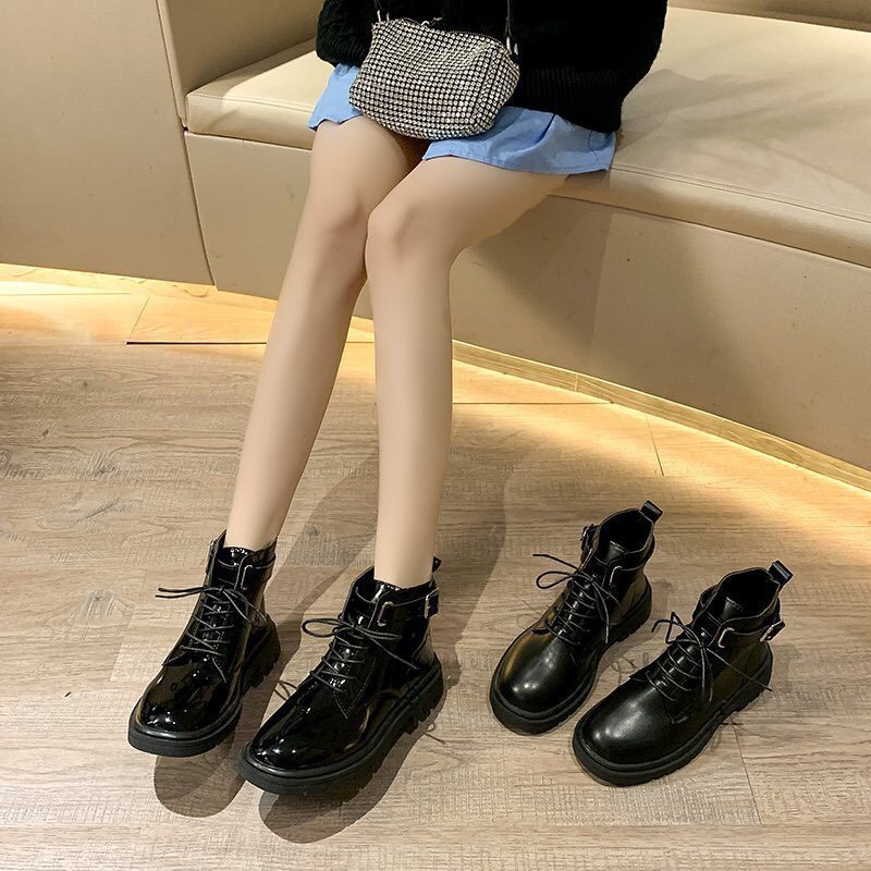 Bốt cao cổ nữ phối da cổ vuông | BigBuy360 - bigbuy360.vn