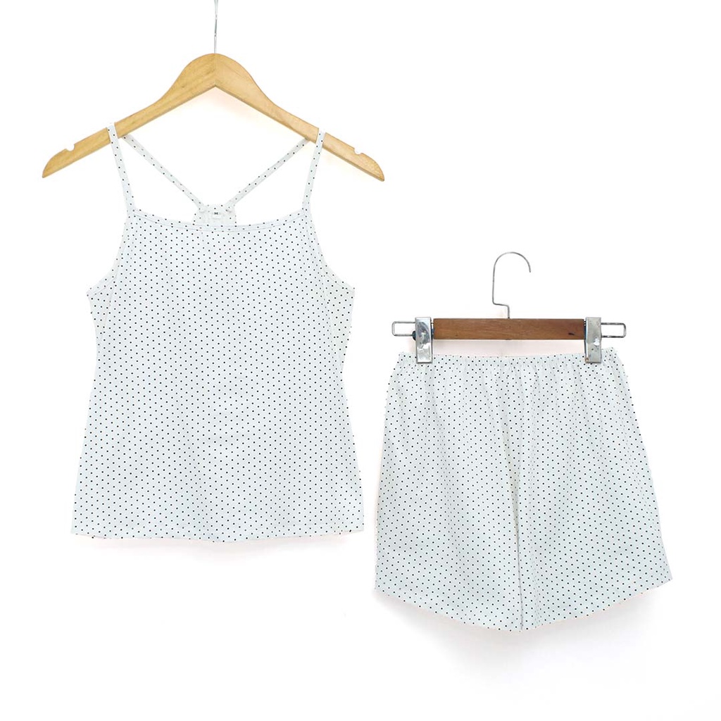 Đồ ngủ 2 dây thun cotton 4 chiều chấm bi siêu mềm mịn size 40kg-65kg - Đồ mặc nhà nữ ĐBCB
