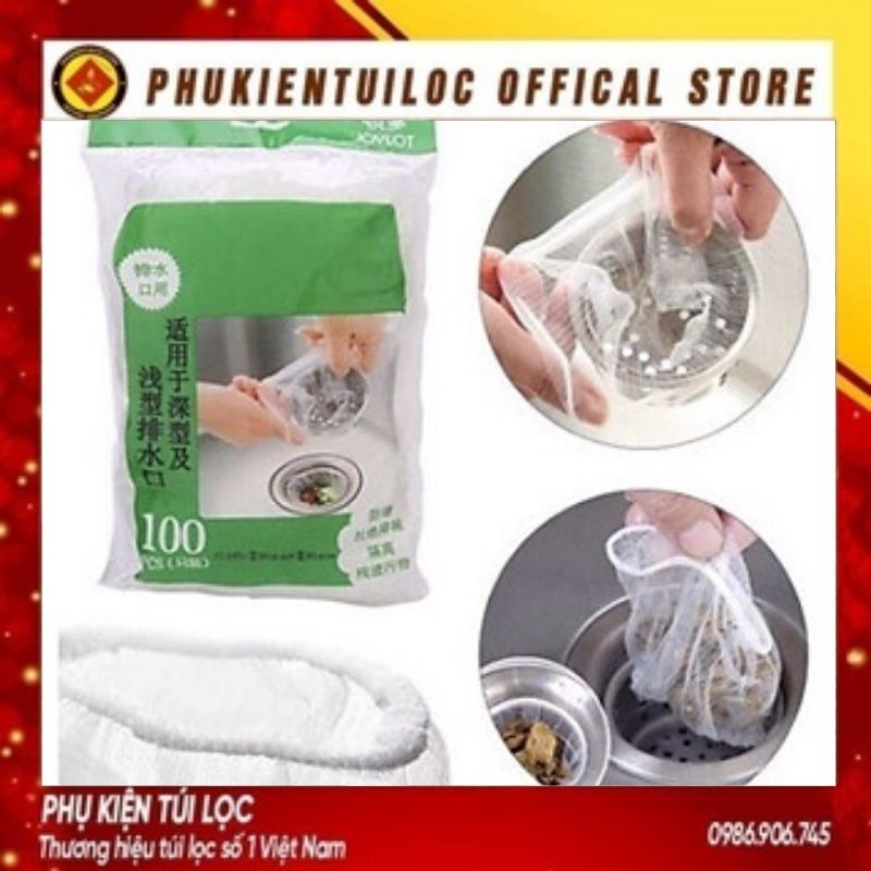 Combo 100 Túi rác lọc rác bồn rửa chén Joylot túi thông minh lọc rác bồn rửa bát đồ tiện ích gia đình rẻ -Phukientuiloc