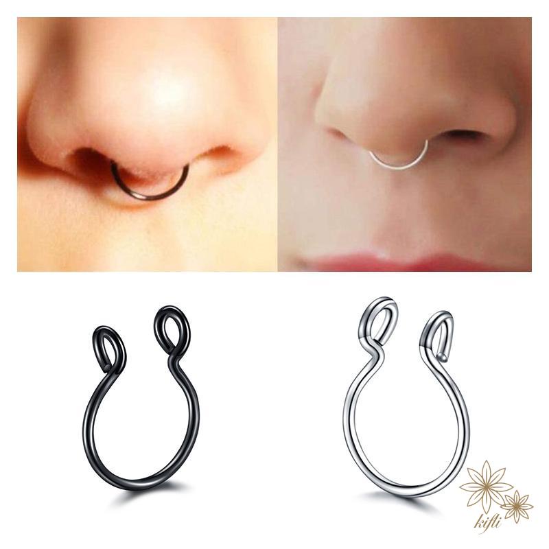 【kifli】KHUYÊN MŨI TRÒNKhuyên Thép Y Tế - Khuyên Mũi Nửa Vòng