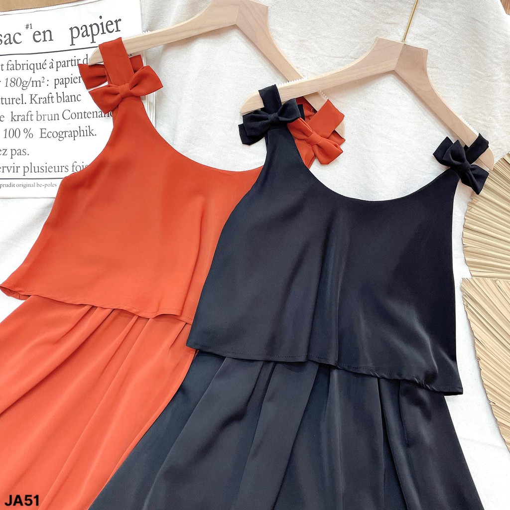 Jumpsuit nữ ngắn 2 dây nơ CHIBEST JA51