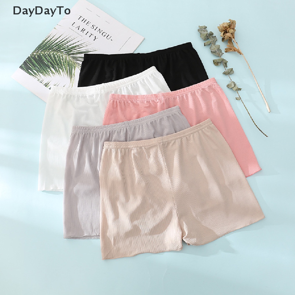 Daydoyto Quần Lót Ngắn Viền Lượn Sóng Mặc Ở Nhà / Tiệc Tùng Ngoài Trời Màu Trắng / Đen / Hồng Kẻ Sọc Gợn Sóng An Toàn Cho Nữ