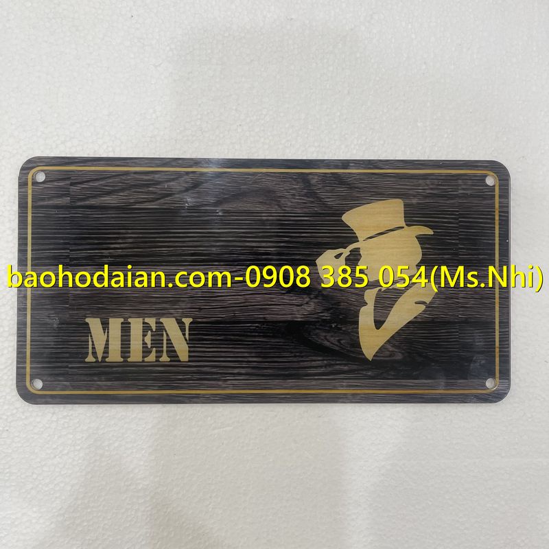 Biển báo nhà vệ sinh nam nữ chất liệu mica in uv siêu bền, sang trọng KT12x22cm