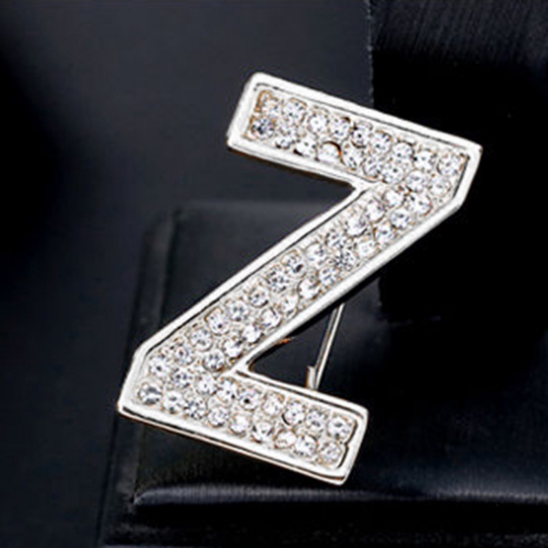 Ghim bảng chữ cái Rhinestone thời trang Hàn Quốc