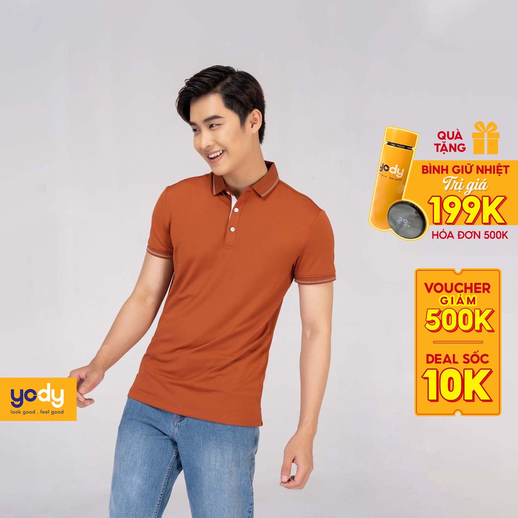 Áo Polo YODY Coolmax  nhẹ thoáng khí ít nhàu co giãn tốt APM3519 | BigBuy360 - bigbuy360.vn