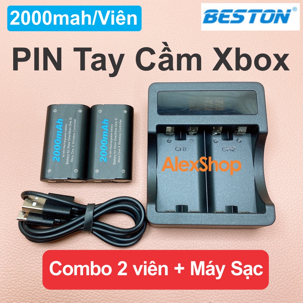 [Cả Bộ] 2 Pin Beston cho Tay Xbox và Máy Sạc