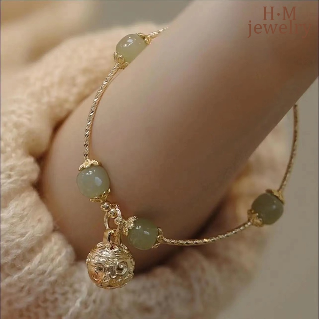 Vòng Tay Chuông Đá Hetian Yu Kiểu Dáng Mới Lạ
