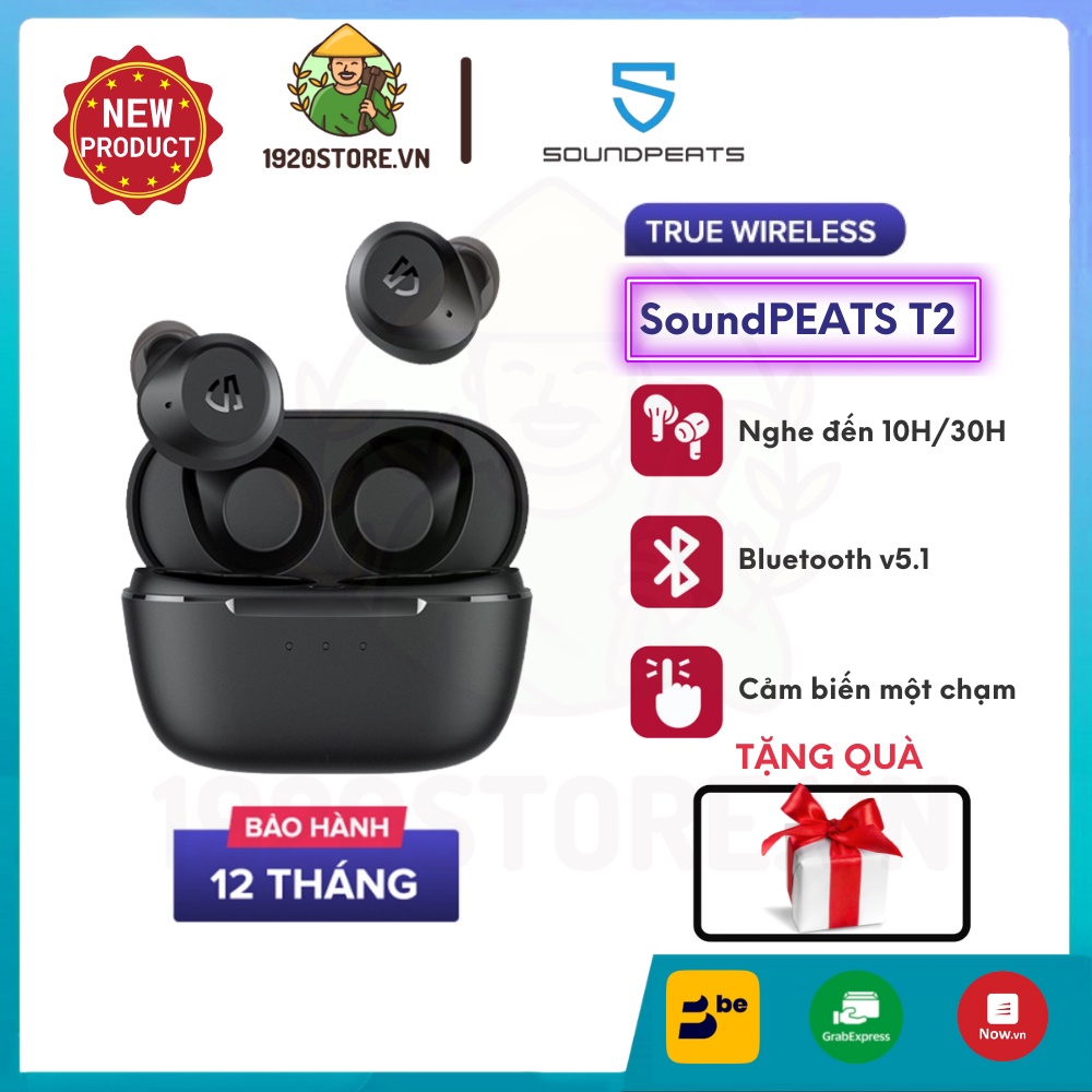 【Giao Hỏa Tốc】Tai Nghe Bluetooth True Wireless SoundPEATS T2 Xuyên Âm, Chống Ồn Bluetooth 5.1 - Chính Hãng BH 12 Tháng