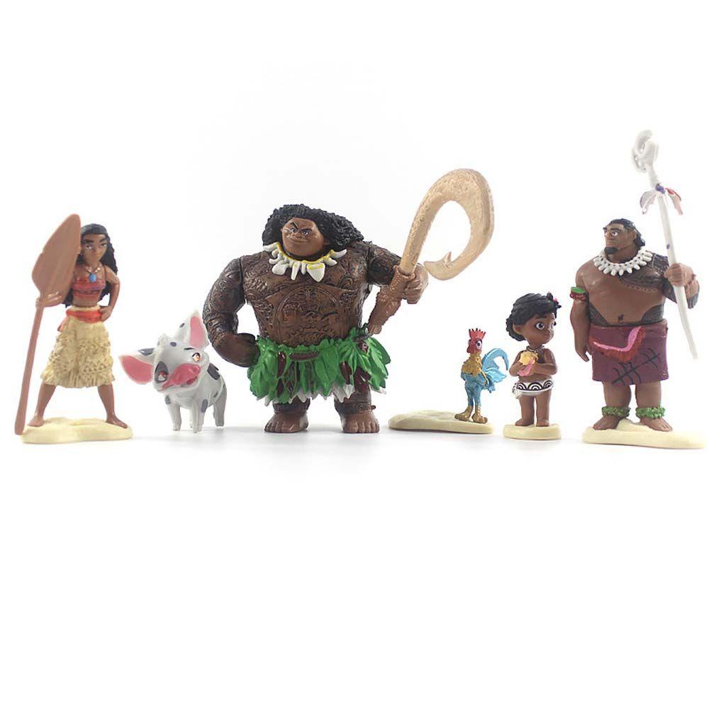 Set 6 Mô Hình Mô Phỏng Nhân Vật Phim Hoạt Hình Moana