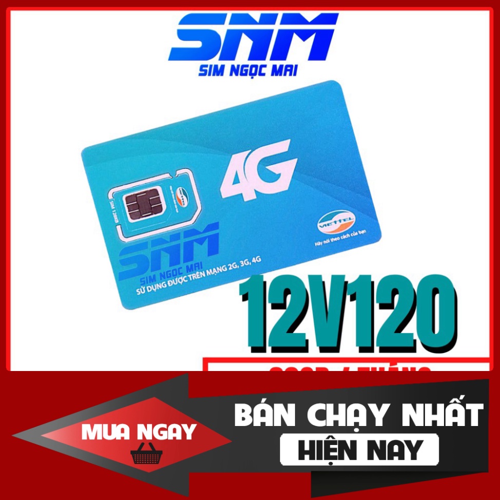 NGÀY KHUYẾN MÃI  (FREE 12T) Sim 4G Viettel V120 Trọn Gói 12 Tháng - 4GB/NGÀY - 1440GB / NĂM - Miễn Phí G ....