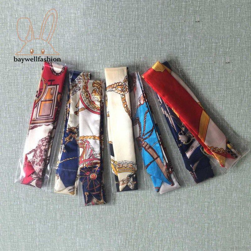 New Fashion Tie Bag Handle Scarves Women Small Ribbon Decorative Scarf Lady Hair Band Multi-use Map Way Scarves