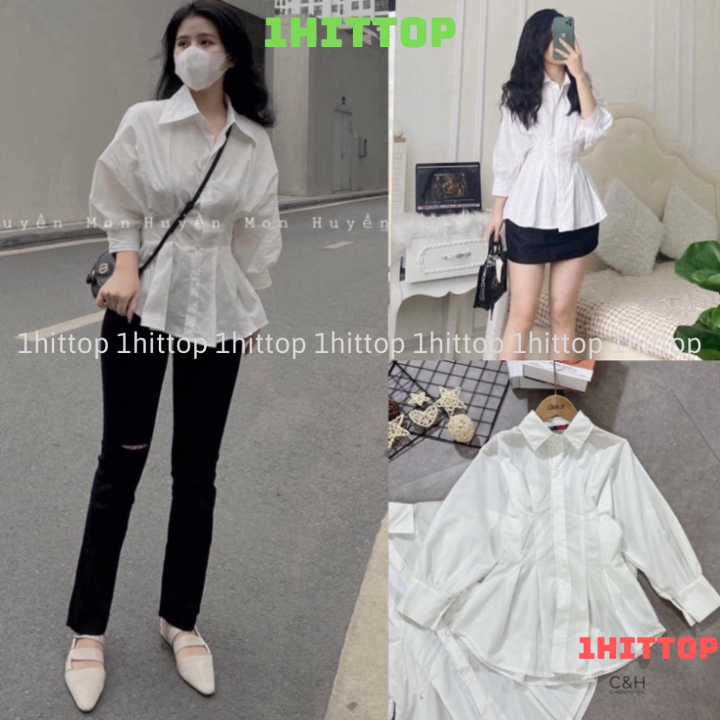 ÁO SƠ MI XIAOZING CHIẾT EO TÔN DÁNG ÁO SƠ MI TRẮNG SANg chảnh kaca 1hittop