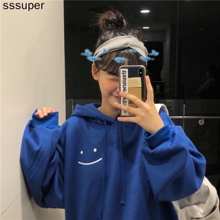 Áo Sweater Nữ Dáng Rộng In Hình Mặt Cười Thời Trang Thu Đông Mới