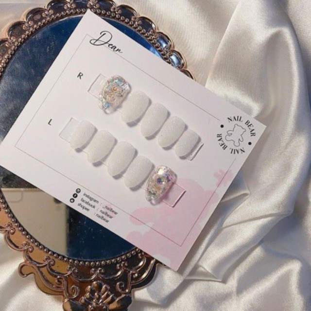 [ Nailbox ] nhũ rắc mix charm gấu