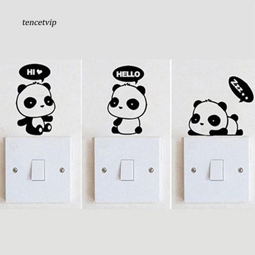 Miếng dán trang trí tường hình gấu trúc dễ thương