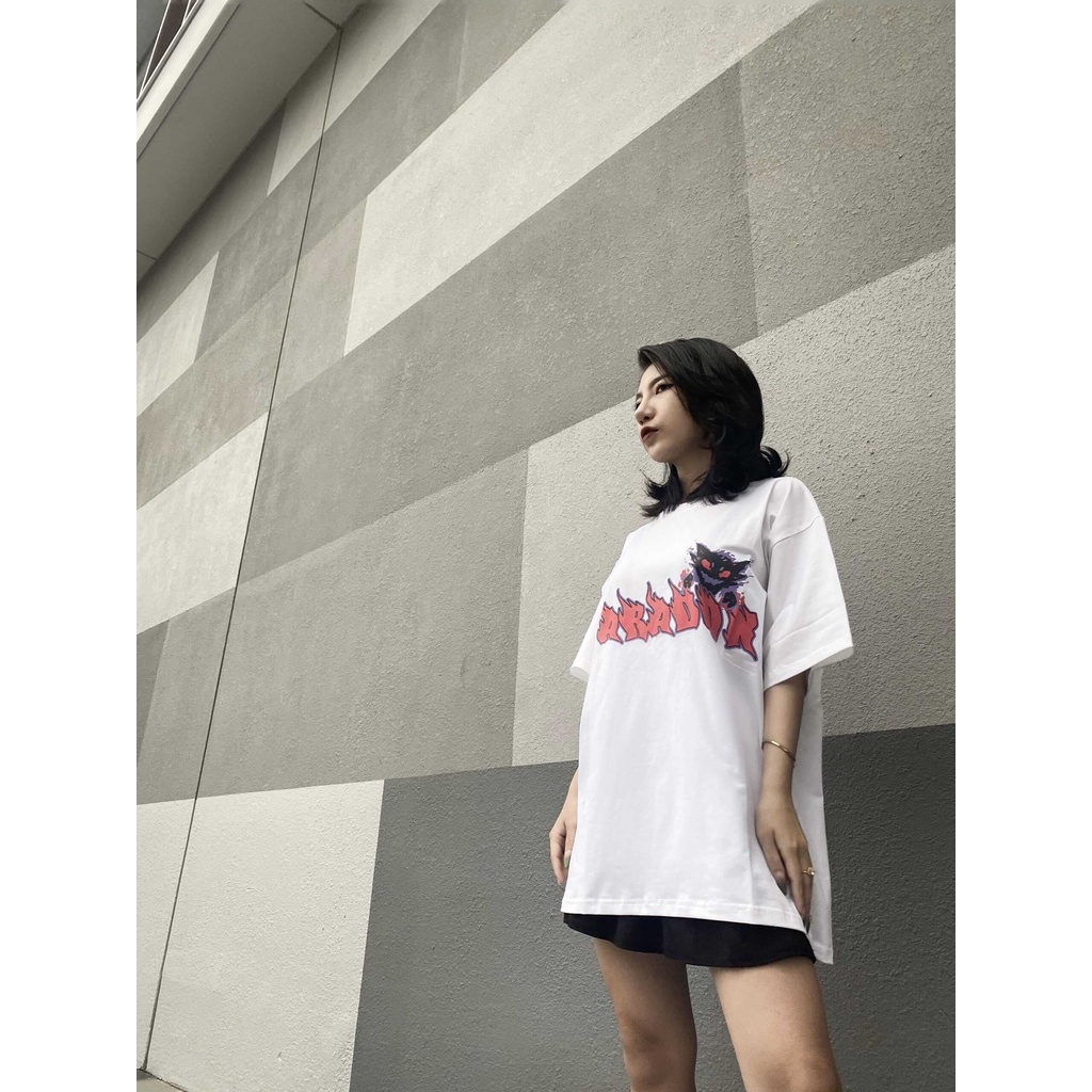 Áo thun form rộng Paradox tay lỡ - Unisex - In hình - SPOOKY SPIRITS - Màu trắng đen