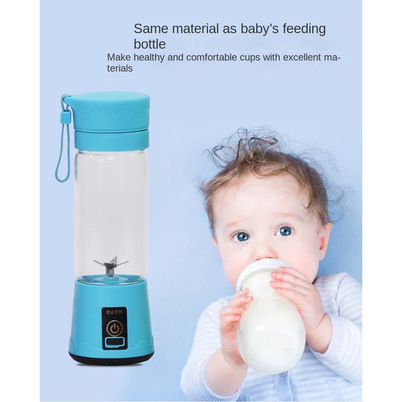 Máy xay sinh tố cầm tay mini đa năng,Máy Xay Sinh Tố Đa Năng Cầm Tay dao 6 lưỡi 400ml Sử dụng pin sạc,Máy Xay Sinh Tố Mini Sạc USB Tiện Dụng