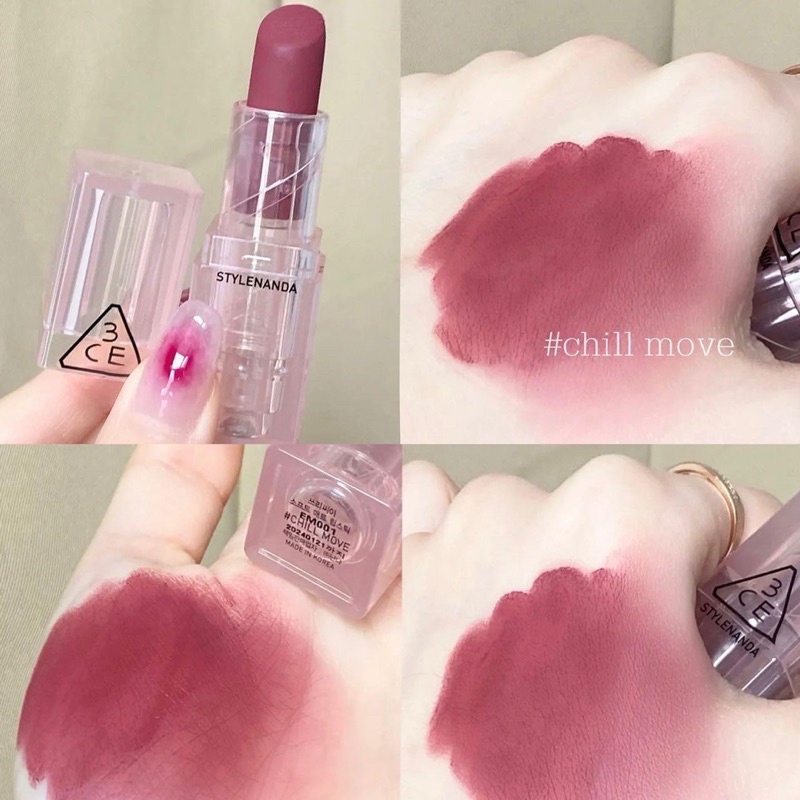 [FREE SHIP] Son Thỏi Lỳ 3CE Vỏ Trong Clear Layer Edition