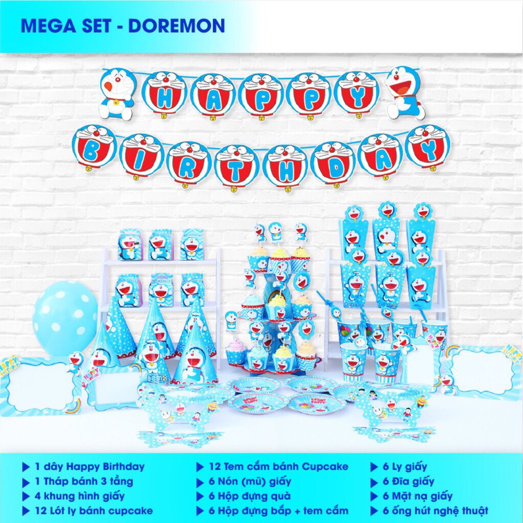 [RẺ VÔ ĐỊCH]Set sinh nhật DOREMON