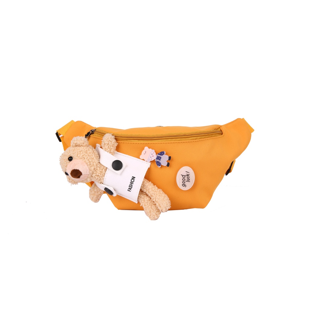 Túi canvas Đeo Chéo Ngực Hình Gấu Nhỏ Dễ Thương Thời Trang Năm 2021 Dành Cho Học Sinh Nữ