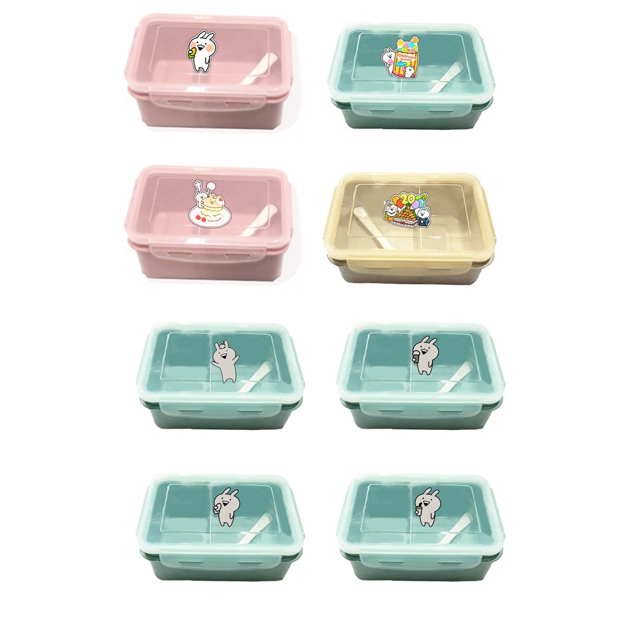 Hộp cơm vuông doremon HCV2 totoro vô diện shin chopper jinbei san usagyuuun sumikko chuột vàng hộp đựng thực phẩm PP
