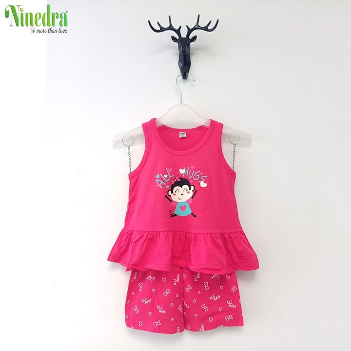 Đồ bộ cotton giấy giải nhiệt mùa hè size cho bé gái 8-22kg - Ninedra