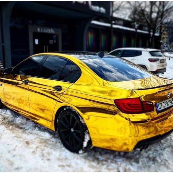 Decal vàng bóng gương ,vàng siêu bong, chrome vàng cảo cấp teckwrap CHM02-S Yellow Gold