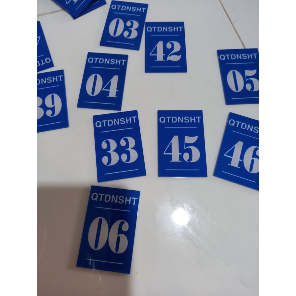 THẺ SỐ MICA -  GIỮ XE - SỐ  PHÒNG - SẢN XUẤT THEO YÊU CẦU