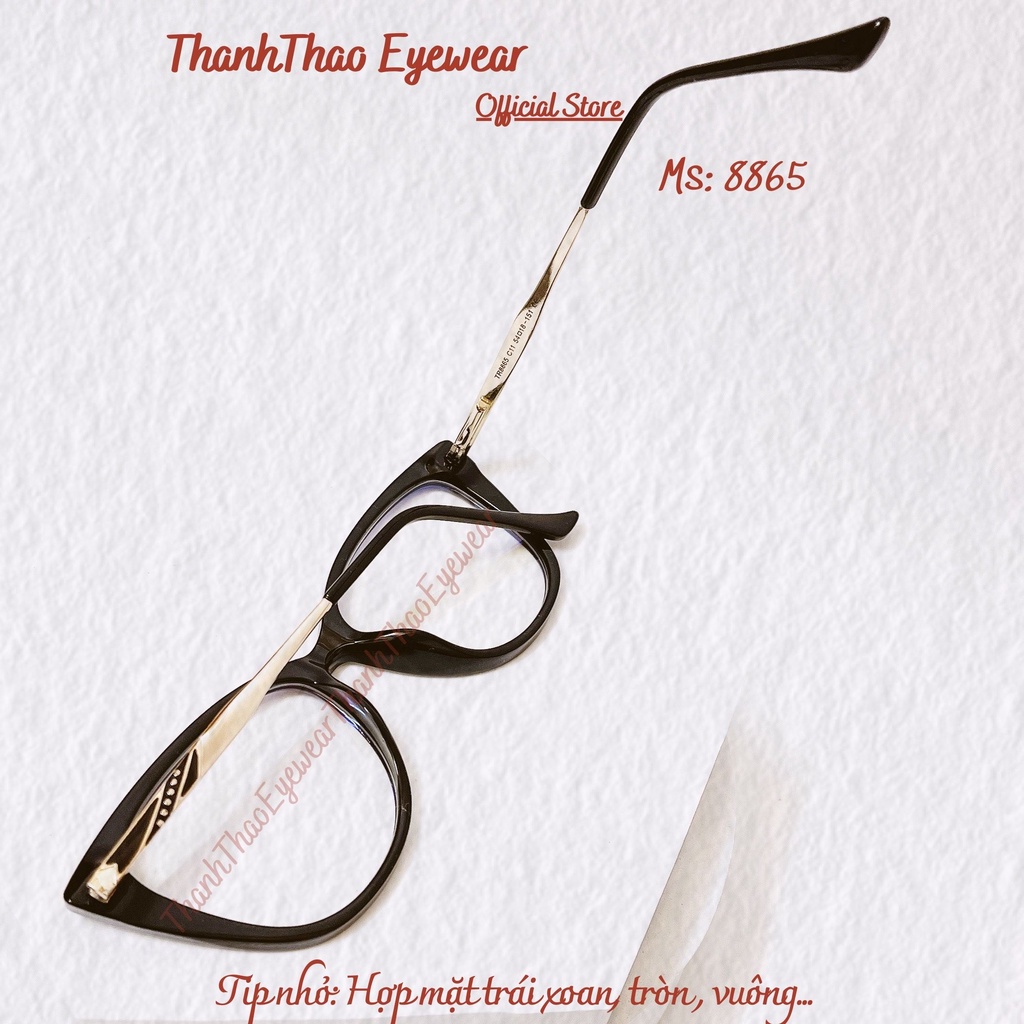 Kính Mắt Mèo, Gọng Kính Cận Nữ Đẹp THANHTHAO EYEWEAR Cao Cấp M8865