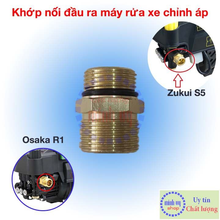 KHỚP REN GẮN THÂN MÁY RỬA XE VỚI ĐẦU DÂY CAO ÁP - linh kiện thay thế cho máy rửa xe có chức năng chỉnh áp