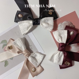 🎀 KẸP TÓC NƠ ĐÍNH ĐÁ LẤP LÁNH HÀN QUỐC - [ Nhà Nấm handmade ]