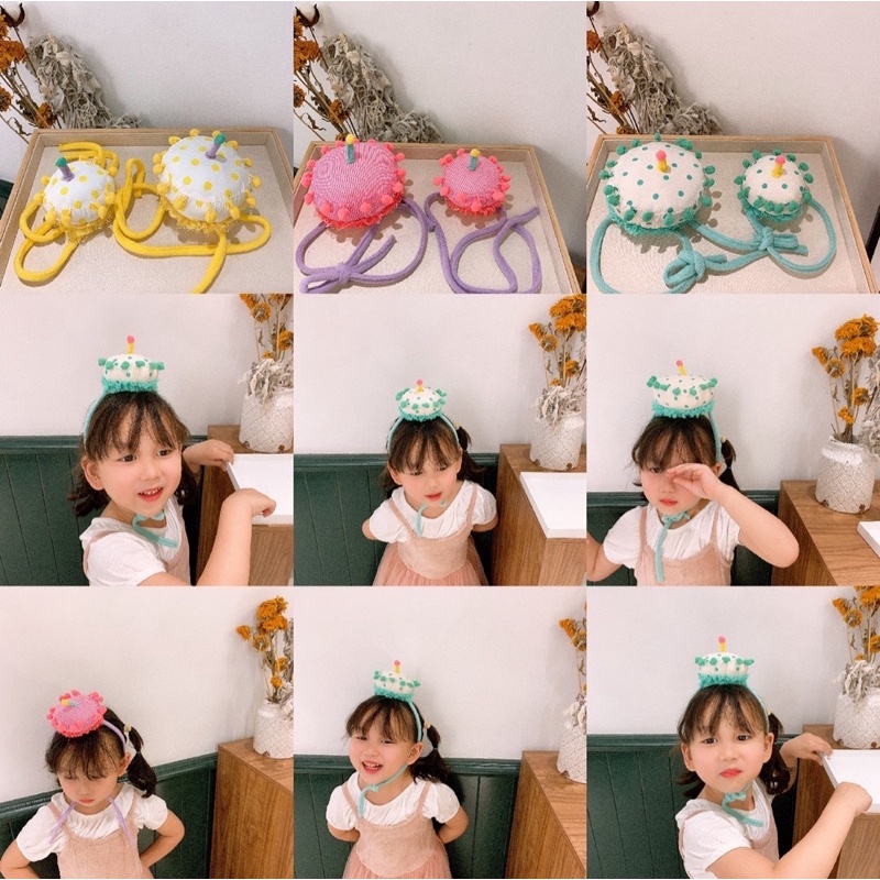 Băng đô bánh sinh nhật cho bé yêu style Hàn Quốc