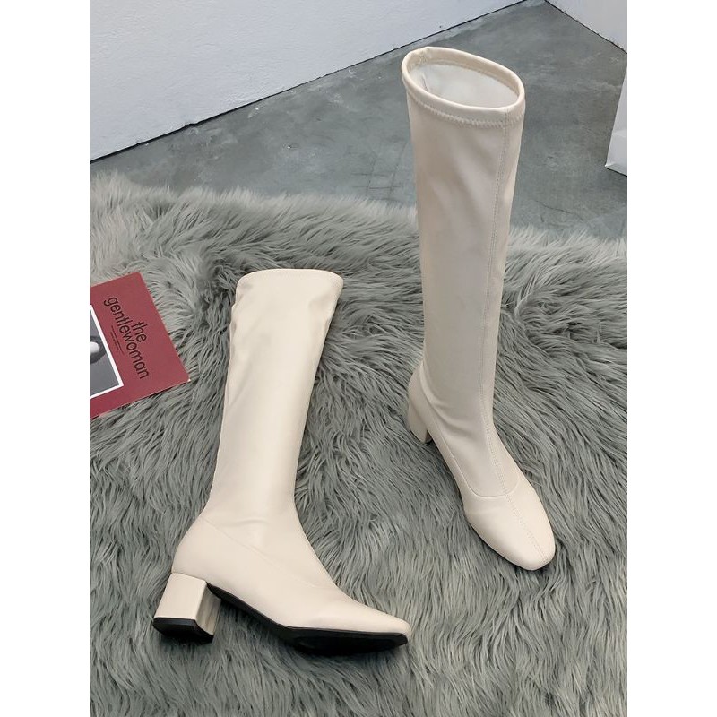 Boot đùi da thời trang gót cao 5cm - hàng đẹp có lót lông