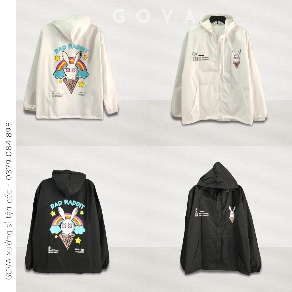 Áo khoác dù BAD RABBIT nam nữ form rộng Unisex 2 lớp Chống Nắng Siêu Hot ulzzang Jacket Bomber GOVA