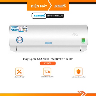 Mua  Mã ELHA10 giảm 6% đơn 5TR  Máy lạnh Asanzo Inverter 1.5 HP K12N66 - Cam Kết Chính Hãng 100%