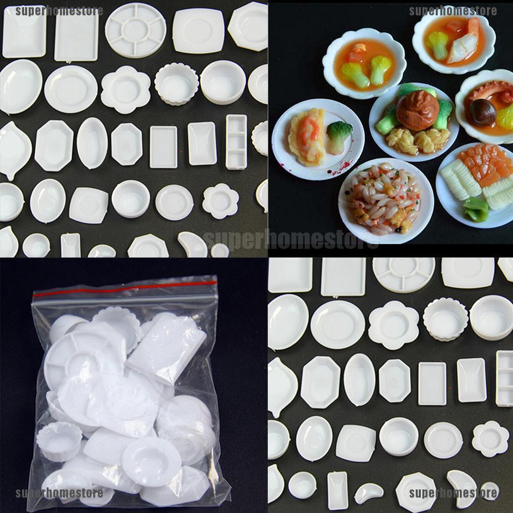 Set 33 Dụng Cụ Bàn Ăn Bằng Nhựa Trang Trí Nhà Búp Bê