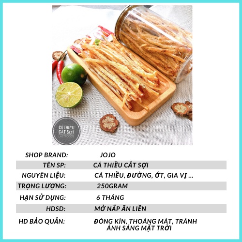 Cá Thiều Cắt Sợi 250g JOJO đồ ăn vặt hà nội vừa ngon vừa rẻ | BigBuy360 - bigbuy360.vn