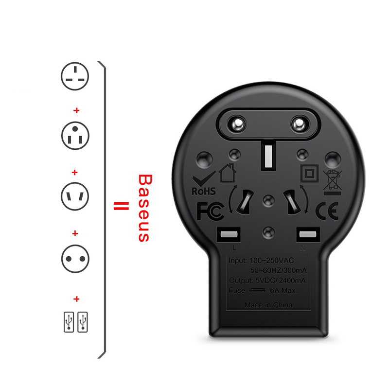 Đầu Sạc Usb Đa Năng Baseus Us Uk Úc