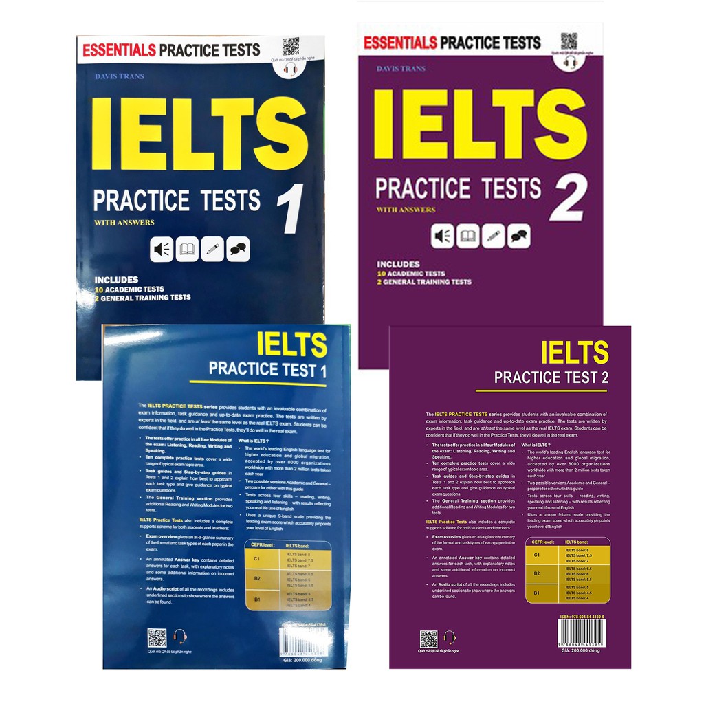 Sách - Combo 2 quyển IELTS Practice Tests 1 và IELTS Practice Tests 2