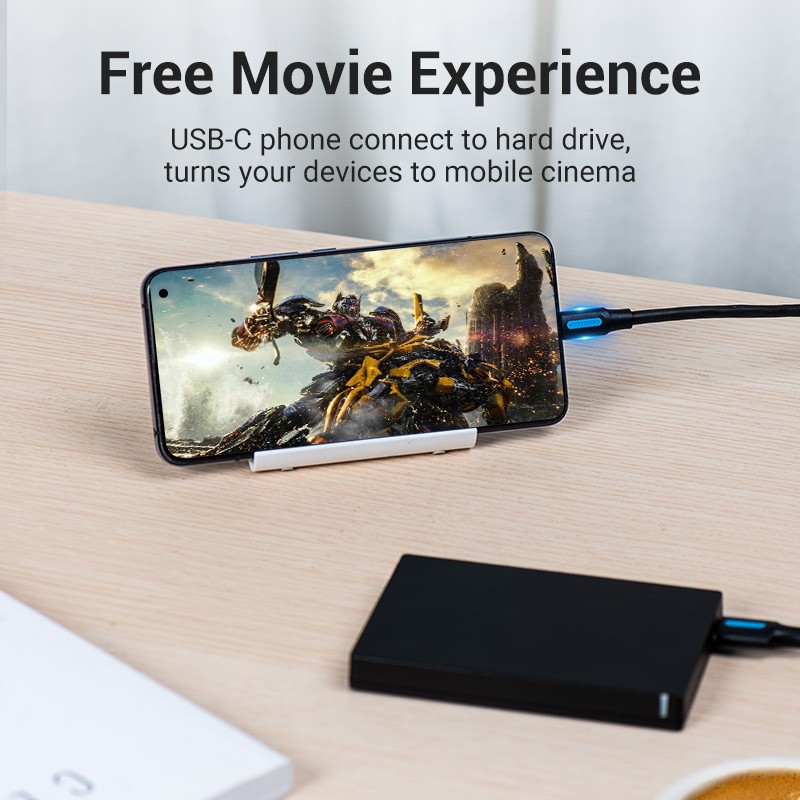 Dây cáp Vention cổng Type-C sang Micro B hỗ trợ sạc nhanh cho Huawei Matebook