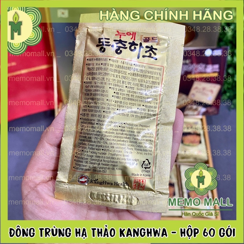 NƯỚC ĐÔNG TRÙNG HẠ THẢO KANGHWA HỘP GỖ VÀNG 60 GÓI chính hãng Hàn Quốc