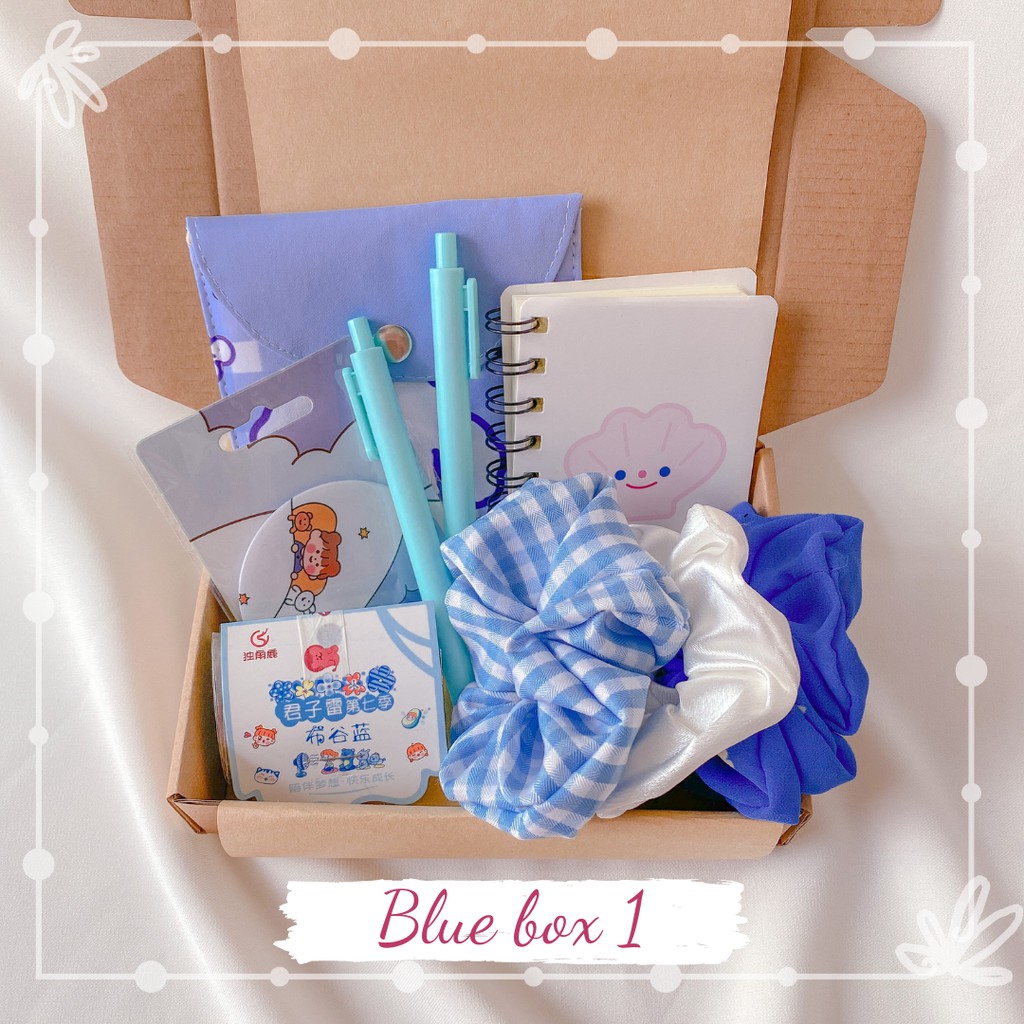 Set Quà Tặng Sinh Nhật Tone Xanh💖 Đặc Biệt Cho Bạn Nữ, 1 box gồm 2-6 món quà dễ thương