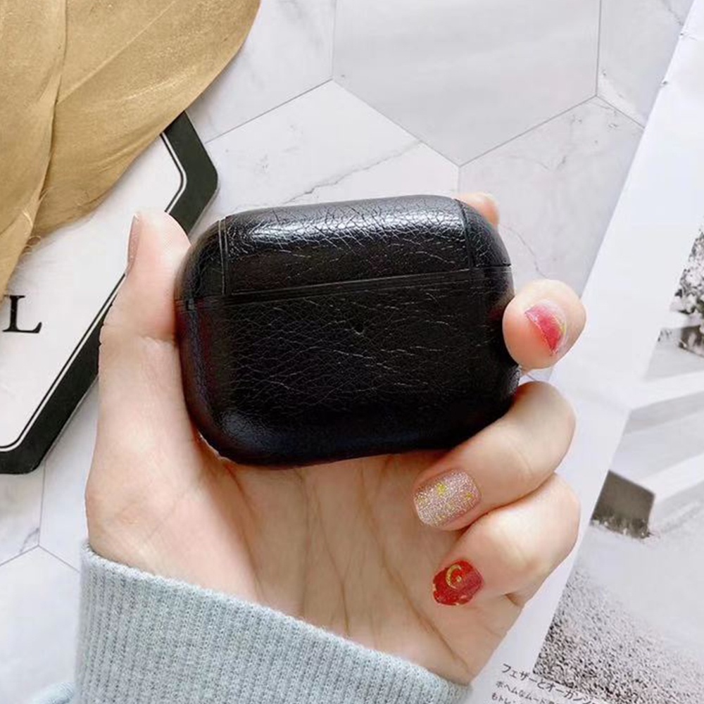 Vỏ bảo vệ hộp sạc tai nghe không dây bằng da PU + PC cứng phối khóa cài sang trọng thích hợp cho AIRPODS 3